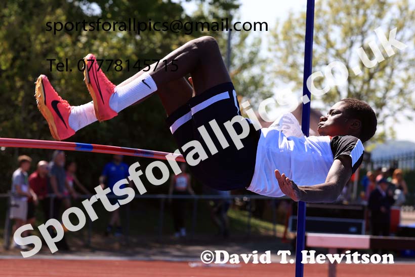 Boys under-13s high jump, 2025 North Eastern Track and Field Champs., Shildon, County Durham. Photo: David T. Hewitson/Sports for All Pics